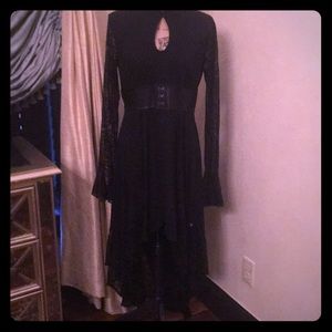 Black high low lace dress